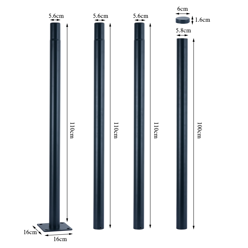 Brilagi - LED gatvės šviestuvas su 4 m stulpu URBANSPARK LED/120W/230V antracitas IP65