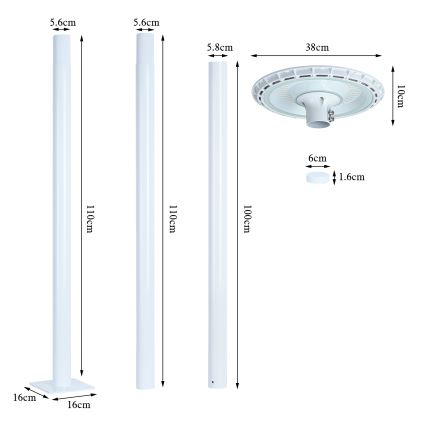 Brilagi - LED gatvės šviestuvas URBANSPARK LED/120W/230V balta IP65