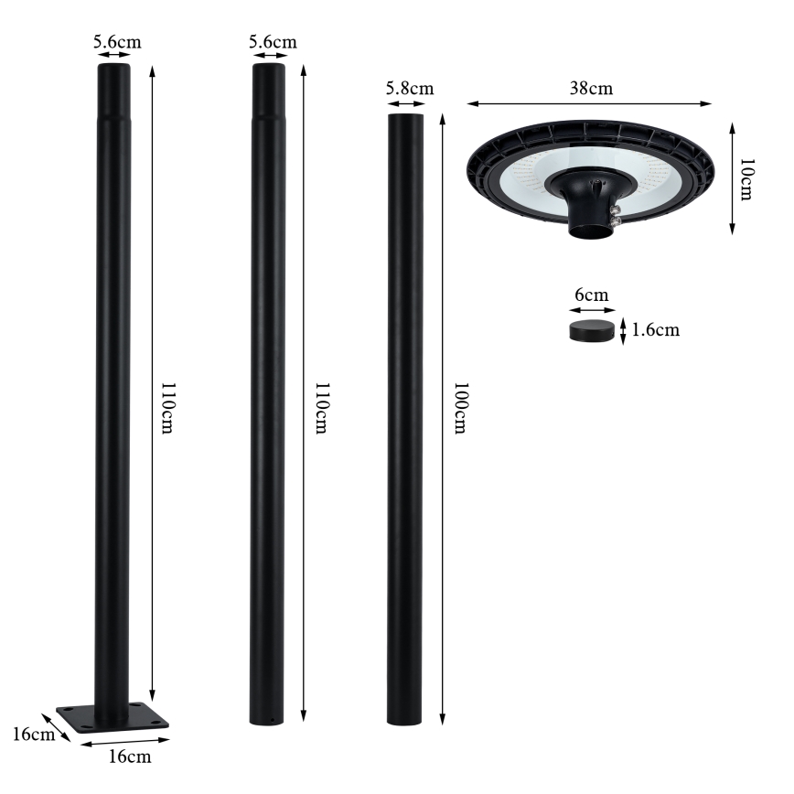 Brilagi - LED gatvės šviestuvas URBANSPARK LED/60W/230V juoda IP65