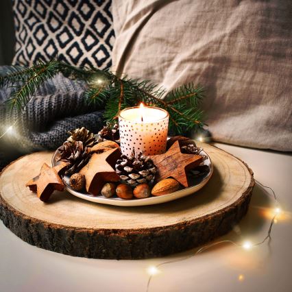 Brilagi - LED girlianda 100xLED/3xAA 10m šiltai balta