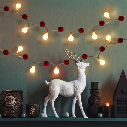 Brilagi - LED girlianda 20xLED/2xAA 1,8m šiltai balta