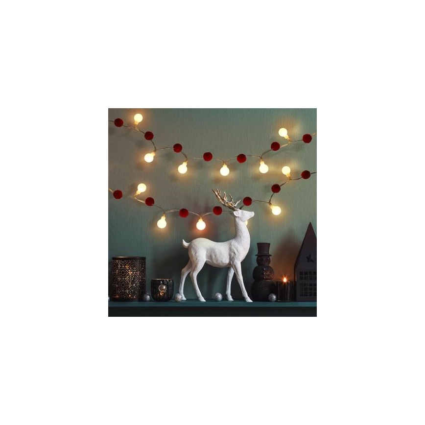 Brilagi - LED girlianda 20xLED/2xAA 1,8m šiltai balta