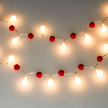 Brilagi - LED girlianda 20xLED/2xAA 1,8m šiltai balta