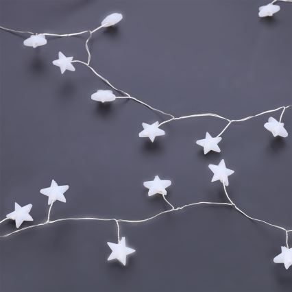 Brilagi - LED  girlianda su žvaigždutėmis 40xLED/3xAA 1,8m šiltai balta
