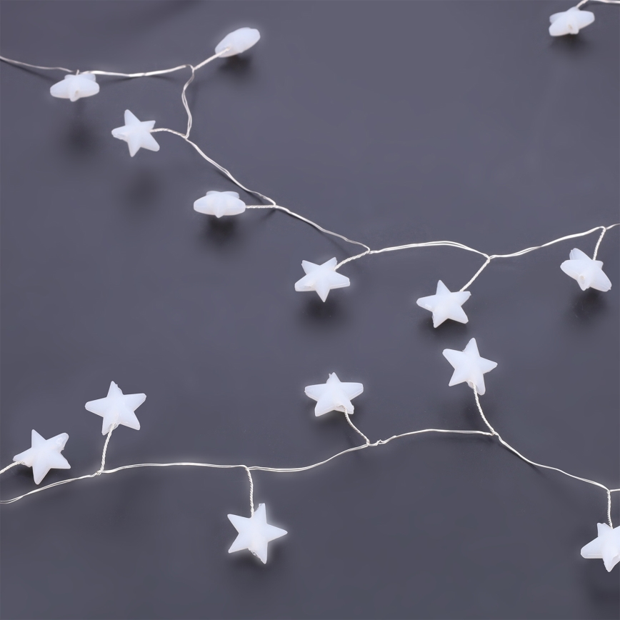 Brilagi - LED  girlianda su žvaigždutėmis 40xLED/3xAA 1,8m šiltai balta