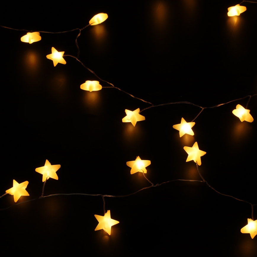 Brilagi - LED  girlianda su žvaigždutėmis 40xLED/3xAA 1,8m šiltai balta