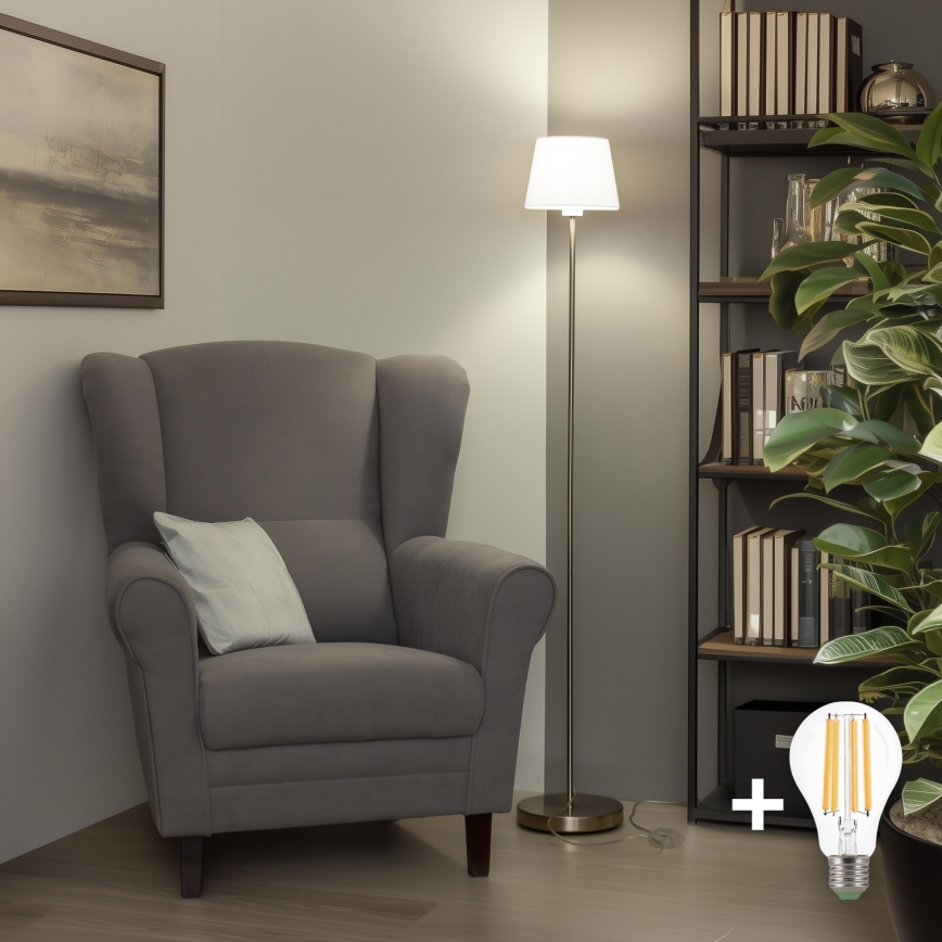 Brilagi - LED grindinė lempa CERIA 1xE27/40W/230V skersmuo 20,5 cm balta/matinis chromas