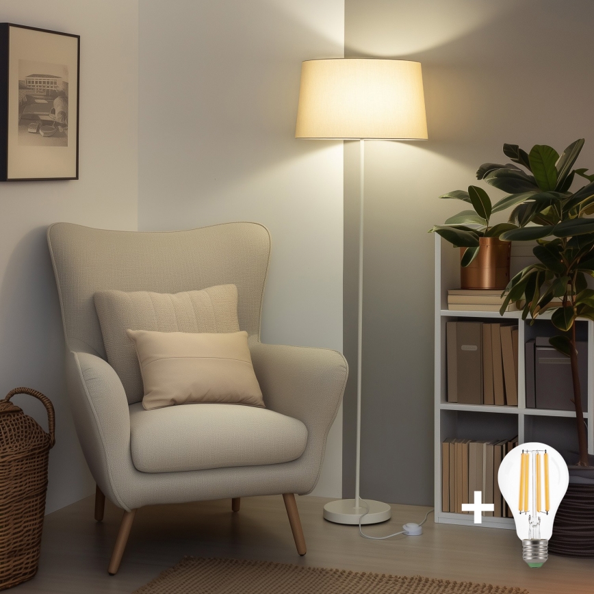 Brilagi - LED grindinė lempa CERIA 1xE27/40W/230V skersmuo 45 cm smėlinė/balta