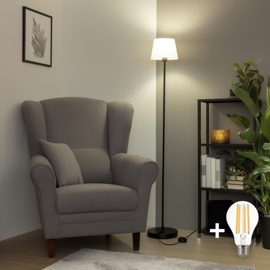 Brilagi - LED grindinė lempa CERIA 1xE27/40W/230V Ø 20,5 cm balta/juoda