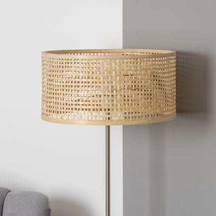 Brilagi - LED grindinė lempa CERIA 1xE27/40W/230V Ø 25 cm bambukas/matinis chromas