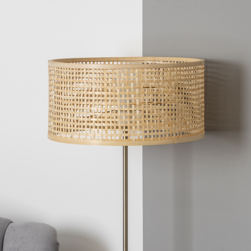 Brilagi - LED grindinė lempa CERIA 1xE27/40W/230V Ø 25 cm bambukas/matinis chromas