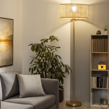 Brilagi - LED grindinis šviestuvas CERIA 1xE27/20W/230V Ø 40 cm bambukas/auksinis