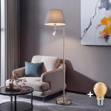 BRILAGI - LED grindinis šviestuvas CERIA 1xE27/60W/230V + LED/2,1W skersmuo 45 cm matinis chromas/pilka