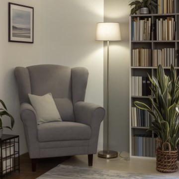 Brilagi - LED grindų lempa CERIA 1xE27/40W/230V skersmuo 30 cm pilka/matinis chromas