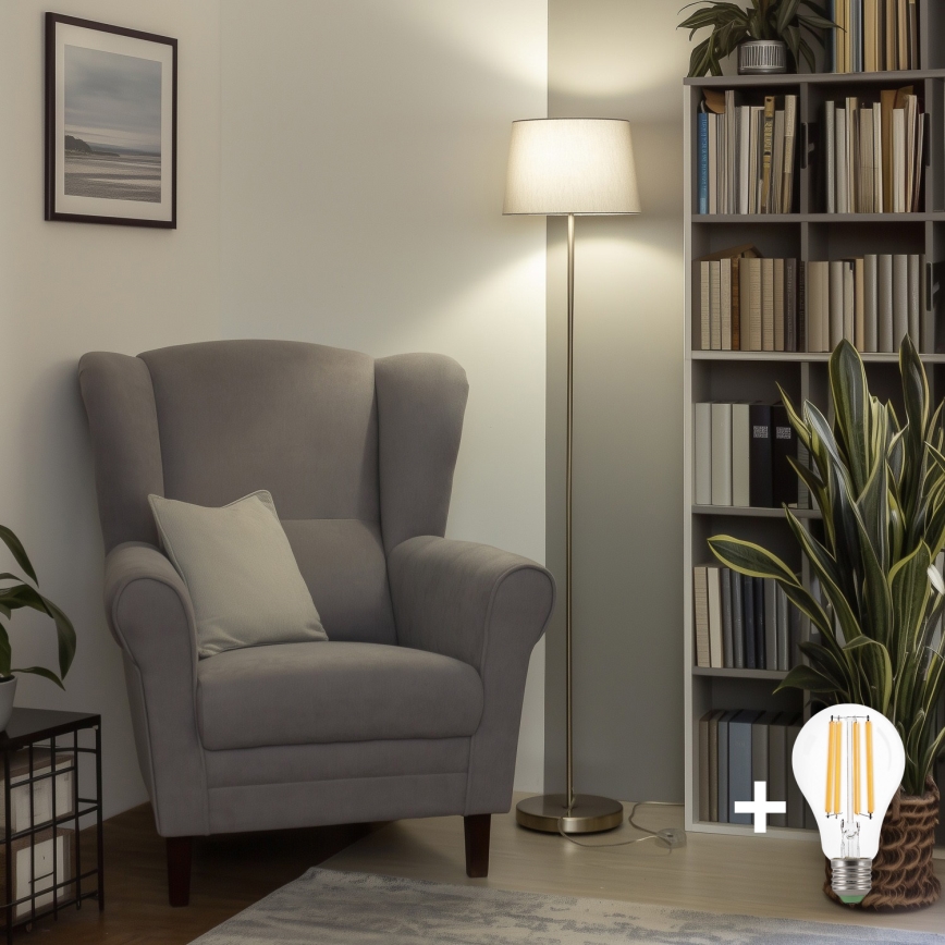 Brilagi - LED grindų lempa CERIA 1xE27/40W/230V skersmuo 30 cm pilka/matinis chromas