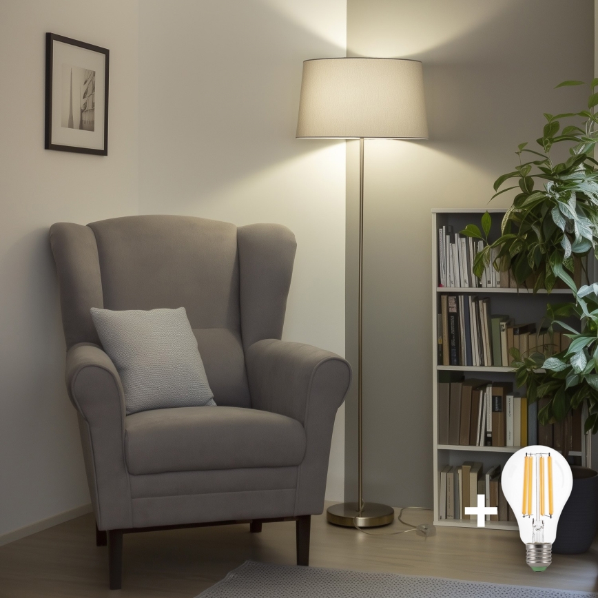 Brilagi - LED grindų lempa CERIA 1xE27/40W/230V skersmuo 45 cm pilka/matinis chromas