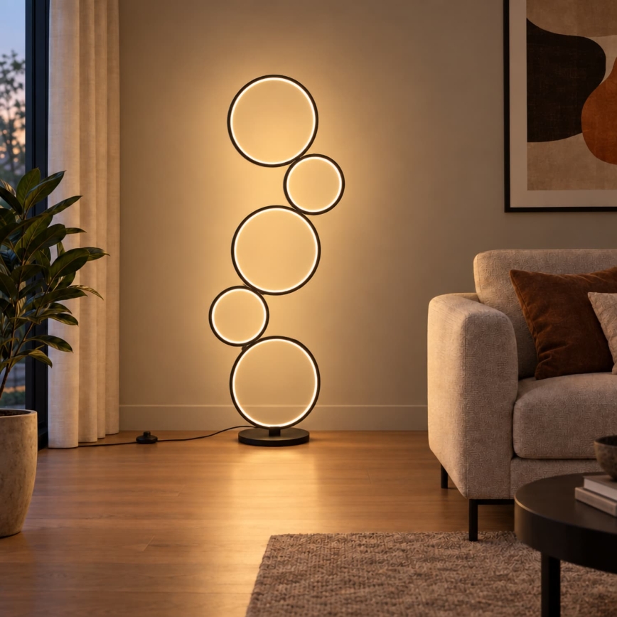 BRILAGI - LED grindų šviestuvas ECHO LED/36W/230V 4000K 110 cm juodas