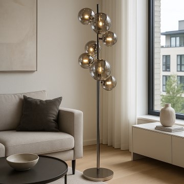 Brilagi - LED grindų šviestuvas MILLA 7xG9/3W/230V juodas chromas/rūkinis stiklas