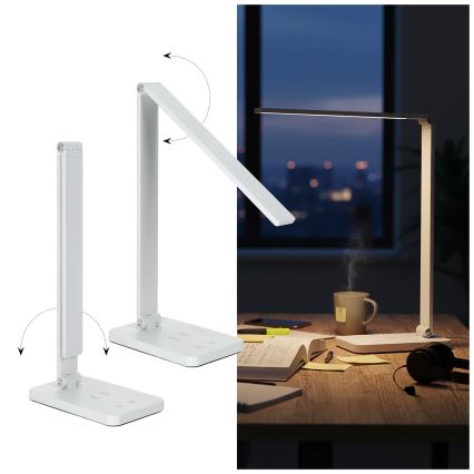 Brilagi - LED jutiklinė stalinė lempa su reguliuojamu ryškumu ir belaidžiu QI įkrovimu MODO CHARGE LED/7W/5V 3000/4000/6000K balta