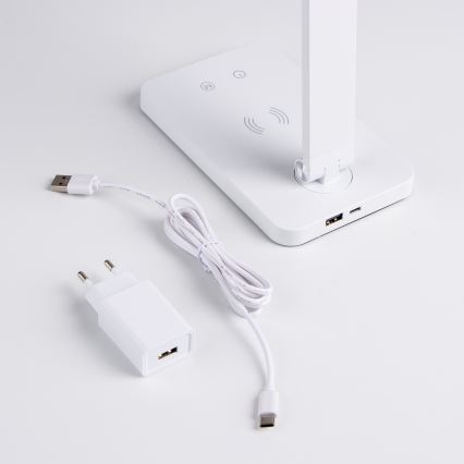BRILAGI - LED jutiklinė stalinė lempa su reguliuojamu ryškumu ir belaidžiu QI įkrovimu MODO CHARGE LED/7W/5V 3000/4000/6000K balta