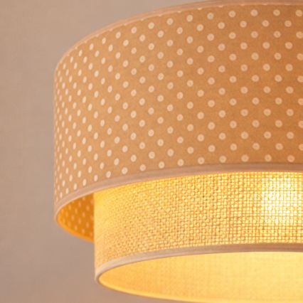 Brilagi - LED pakabinama liustra ant laido BOHO BOBO 1xE27/60W/230V, skersmuo 40 cm, su taškeliais, smėlinė/kreminė