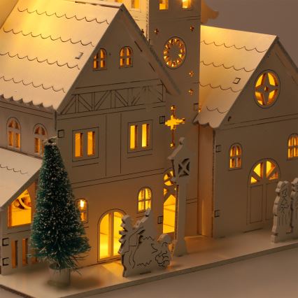 Brilagi - LED kalėdinė dekoracija LED/2xAA bažnytėlė