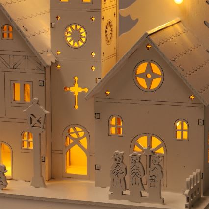 Brilagi - LED kalėdinė dekoracija LED/2xAA bažnytėlė