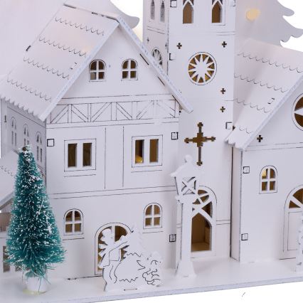Brilagi - LED kalėdinė dekoracija LED/2xAA bažnytėlė