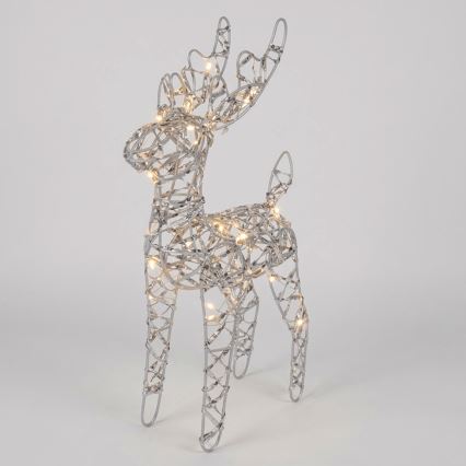 BRILAGI - LED Kalėdinė dekoracija LED/3xAA 42 cm elnias šiltai balta/sidabrinė