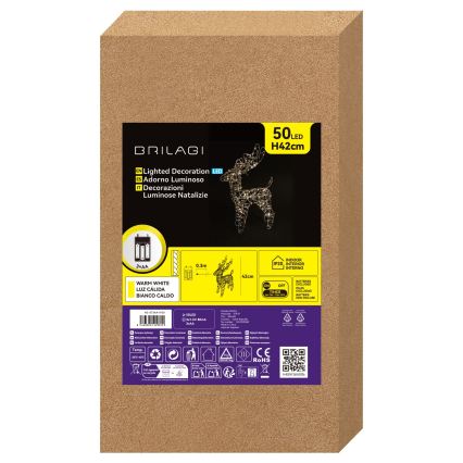 BRILAGI - LED Kalėdinė dekoracija LED/3xAA 42 cm elnias šiltai balta/sidabrinė