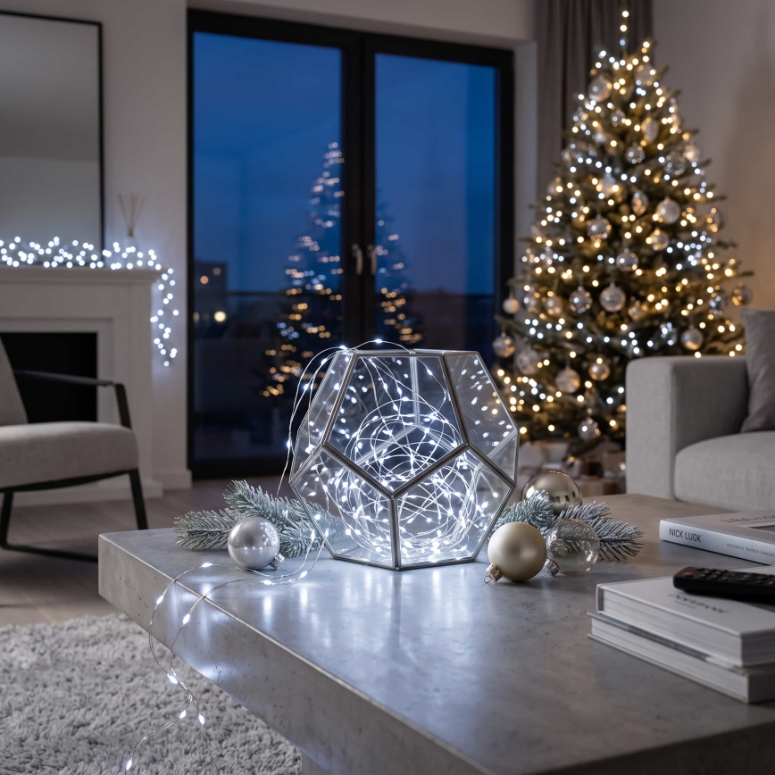 BRILAGI - LED Kalėdinė girlianda 100xLED/3xAA 10m šaltai balta