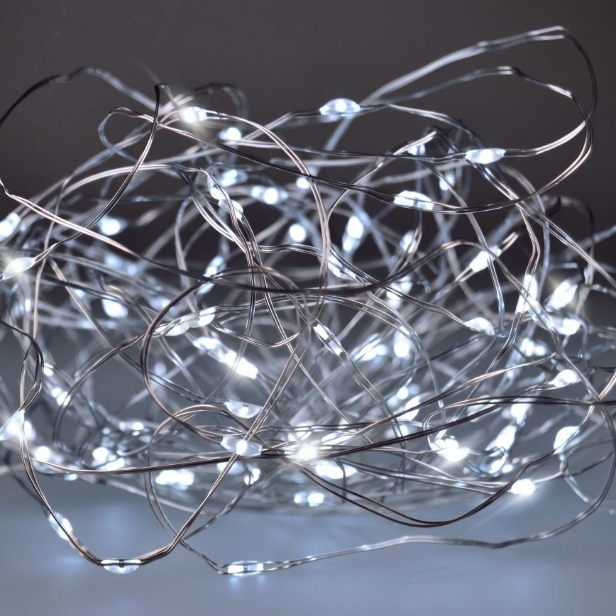 BRILAGI - LED Kalėdinė girlianda 100xLED/3xAA 10m šaltai balta