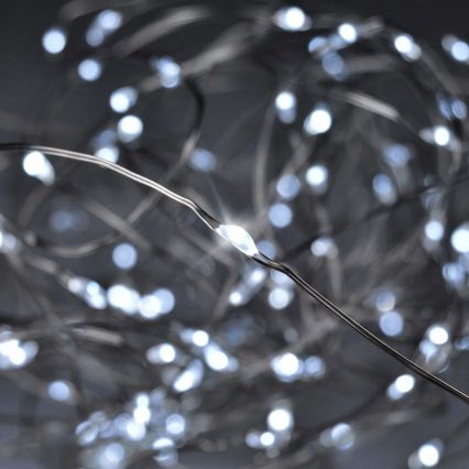 BRILAGI - LED Kalėdinė girlianda 100xLED/3xAA 10m šaltai balta