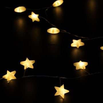 Brilagi - LED kalėdinė girlianda 40xLED/3xAA 1,8m šiltai baltos žvaigždės