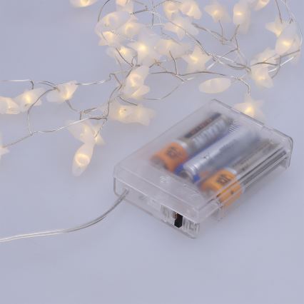 Brilagi - LED kalėdinė girlianda 40xLED/3xAA 1,8m šiltai baltos žvaigždės