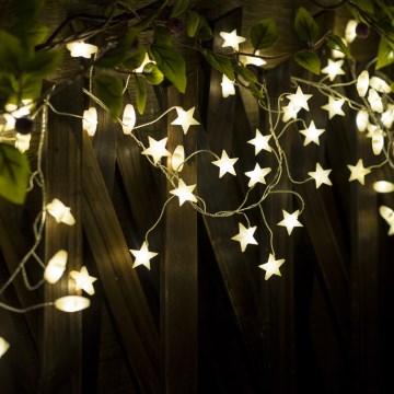 Brilagi - LED Kalėdinė girlianda 40xLED/3xAA 1,8m šiltos baltos žvaigždės
