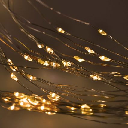 BRILAGI - LED kalėdinė užuolaida 300 LED/8 funkcijų/3xAA/USB 1,2 m šiltai balta