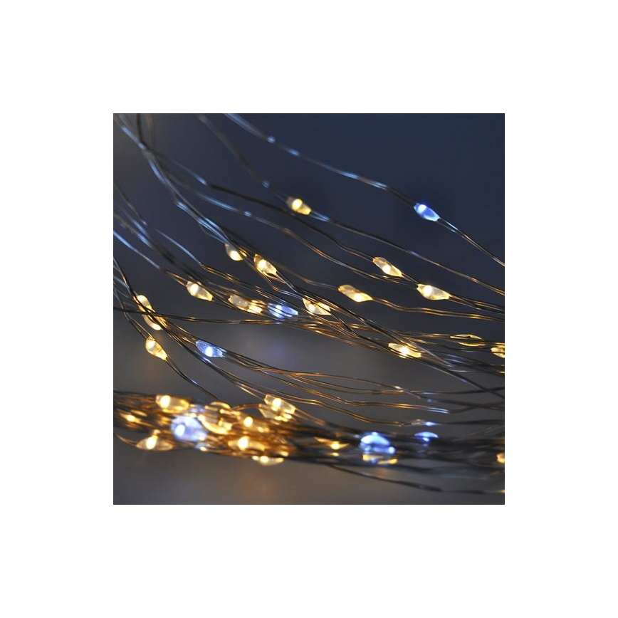 Brilagi - LED Kalėdinė užuolaida 300xLED/8 funkcijos/3xAA/USB 1,2m šiltai balta