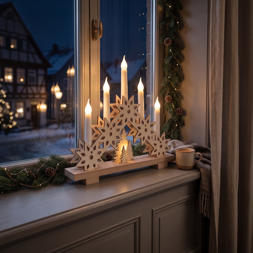BRILAGI - LED Kalėdinė žvakidė 5xLED/2xAA smėlio spalvos