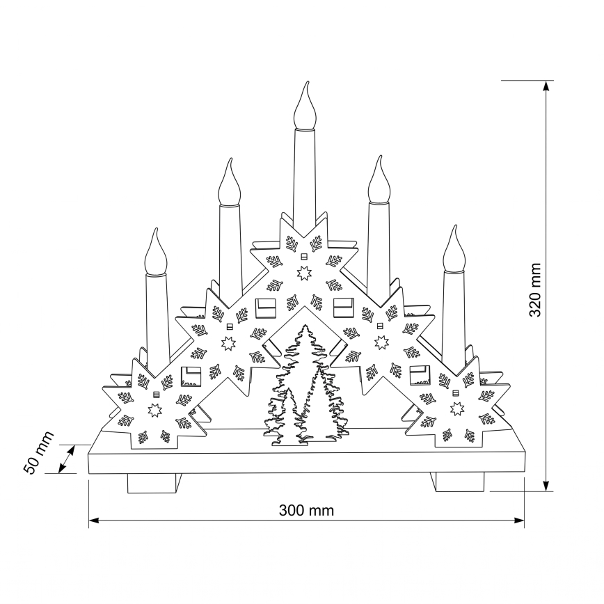 BRILAGI - LED Kalėdinė žvakidė 5xLED/2xAA smėlio spalvos