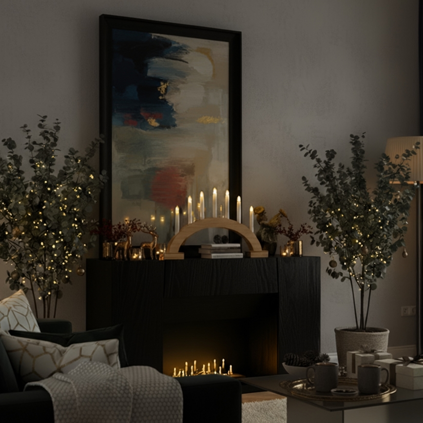 Brilagi - LED Kalėdinė žvakidė 7xLED/2xAA 28x45 cm