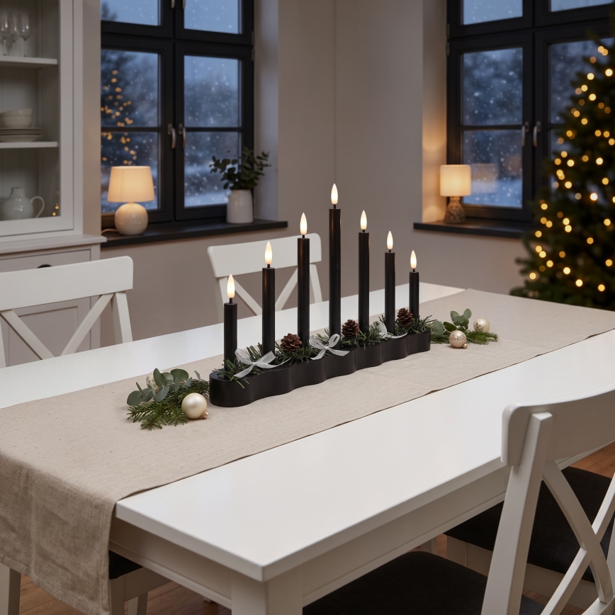 BRILAGI - LED Kalėdinė žvakidė 7xLED/2xAA juoda