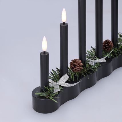 BRILAGI - LED Kalėdinė žvakidė 7xLED/2xAA juoda