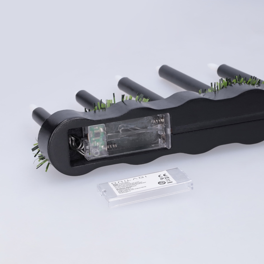 BRILAGI - LED Kalėdinė žvakidė 7xLED/2xAA juoda