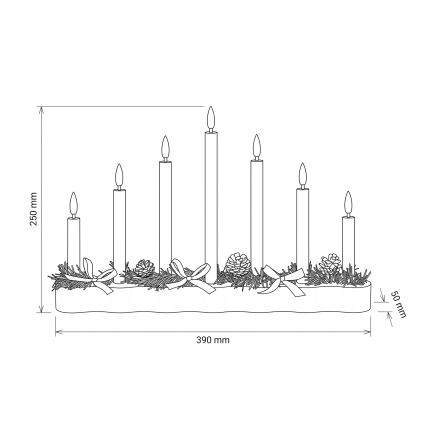 BRILAGI - LED Kalėdinė žvakidė 7xLED/2xAA juoda