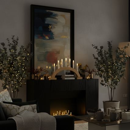 BRILAGI - LED Kalėdinė žvakidė 7xLED/2xAA smėlinė/balta