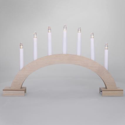 BRILAGI - LED Kalėdinė žvakidė 7xLED/2xAA smėlinė/balta