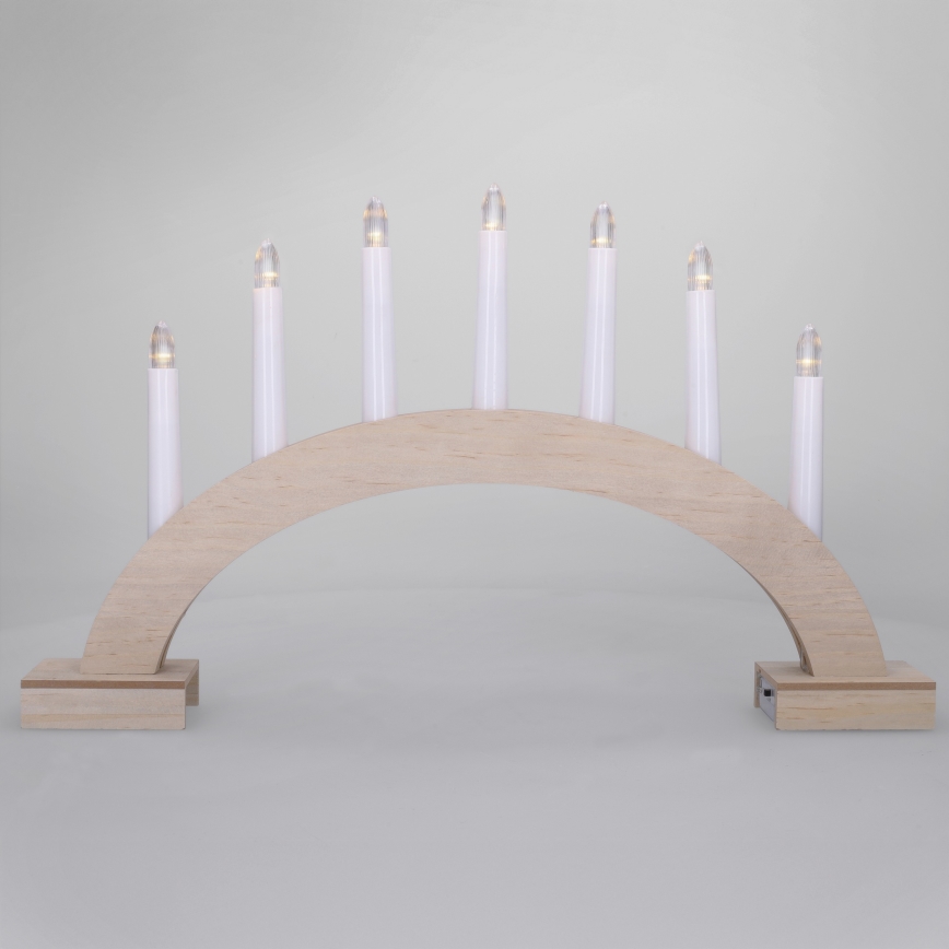BRILAGI - LED Kalėdinė žvakidė 7xLED/2xAA smėlinė/balta