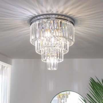 Brilagi - LED krištolinis lubinis šviestuvas MOZART 5xE14/40W/230V, skersmuo 40 cm, blizgus chromas