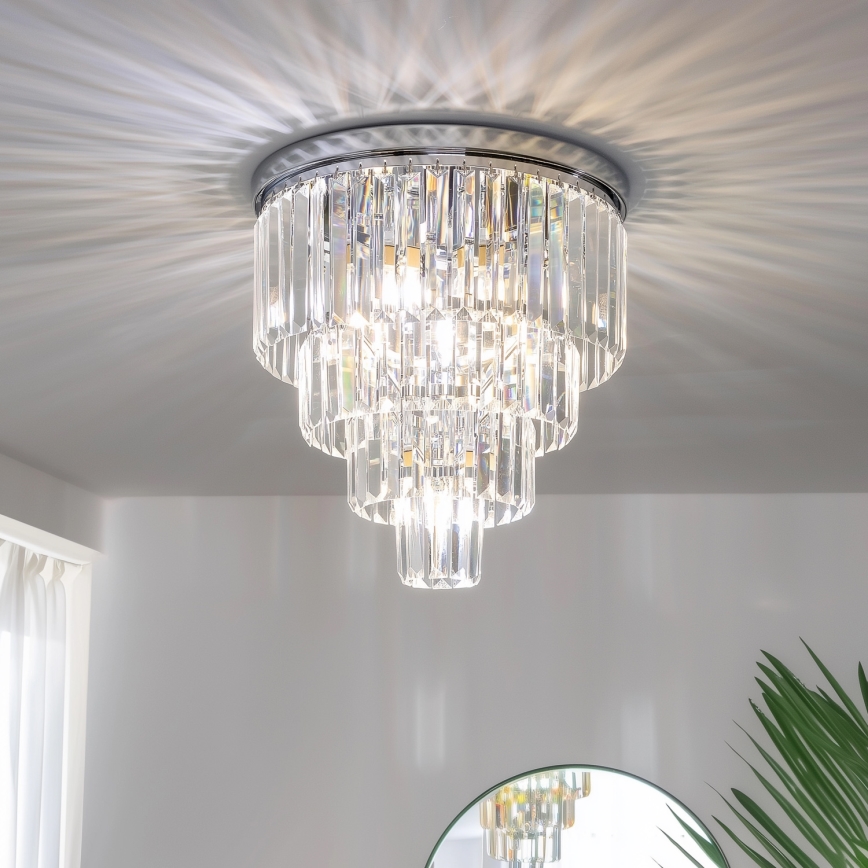 Brilagi - LED krištolinis lubinis šviestuvas MOZART 5xE14/40W/230V, skersmuo 40 cm, blizgus chromas